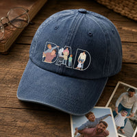 Father's Day Gift Custom Dad Portrait For Father, New Dad - Faceless Art - Personalized Cap | Meaningful Keepsake For First Father’s Day
