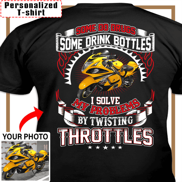 Personalized Biker Photo T-Shirt – Custom Motorcycle Shirt – Funny Gift for Bikers - PSTP2DTS000013
