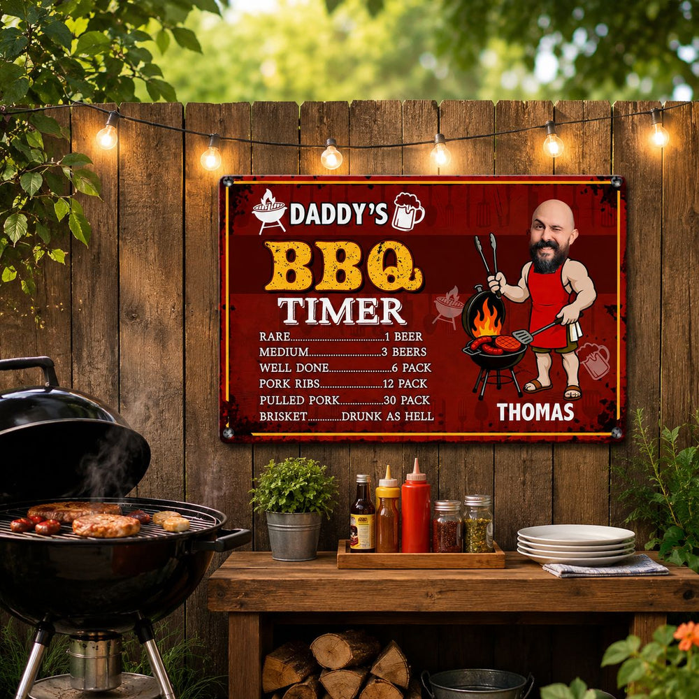 Dad BBQ Grill Funny Father's Day - Personalized Metal Sign