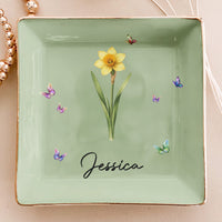 365 Birth Flower Self Gift - Personalized Jewelry Dish