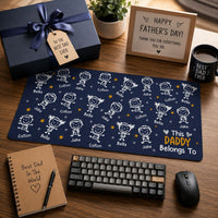 This Daddy Belongs To Custom Names - Personalized Desk Mat