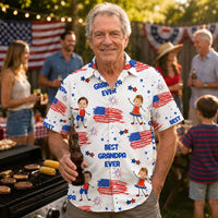 Best Dad Grandpa Ever Custom Photo - Personalized Hawaiian Shirt