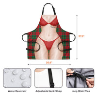 Personalized Funny 3D Sexy Bikini Apron, Custom Name Gag Gift for BBQ & Kitchen