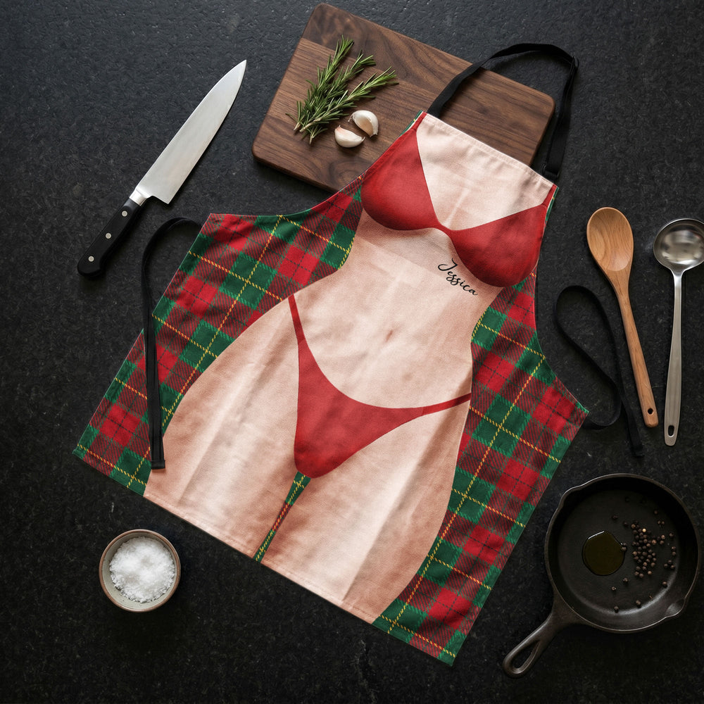 Personalized Funny 3D Sexy Bikini Apron, Custom Name Gag Gift for BBQ & Kitchen