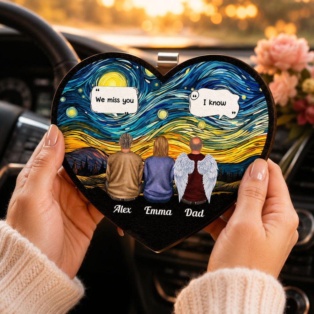 We Miss You I'm Always With You - Personalized Wooden Car Visor Clip