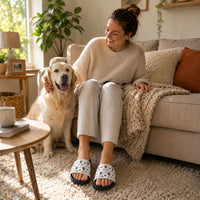 Custom Pet Photo With Name & Paw Print - Personalized Sandals | Pet Lover Gift