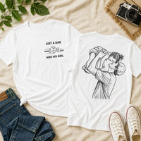 Just A Dad And His Girl Sketch Line Art - Personalized Shirt