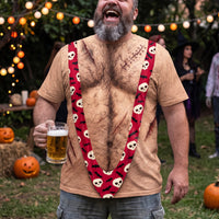 3D Hairy Body Graphic T-Shirt - Funny Halloween Costume Gag Gift