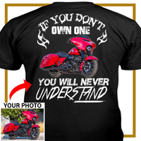 Personalized Biker Custom Photo T-shirt; motorcycle t-shirt if you don’t own one funny t-shirt - PSMN2DTS000007