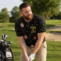May The Course Be With You Daddy - Personalized Photo Polo Shirt