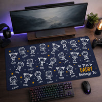 This Daddy Belongs To Custom Names - Personalized Desk Mat