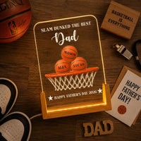 Basketball Dad Slam Dunked The Best Dad - Personalized Night Light
