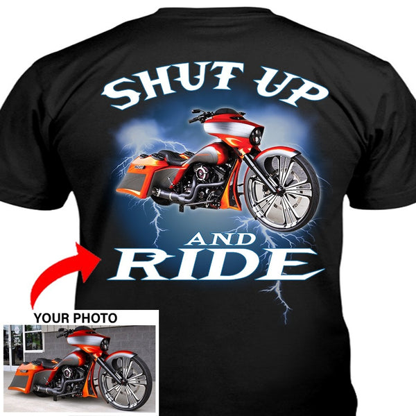 Motorcycle Lovers Custom Photo T-shirt Print - PSLV2DTS000003