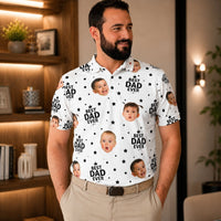 Best Dad Ever Custom Cute Kid Face Father's Day - Personalized Polo Shirt | Funny Dad Gift