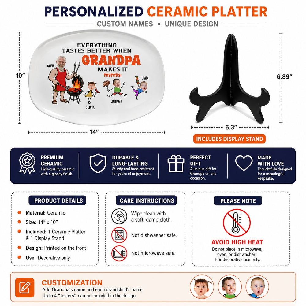 Everything Tastes Better When Grandpa Makes It - Personalized Platter