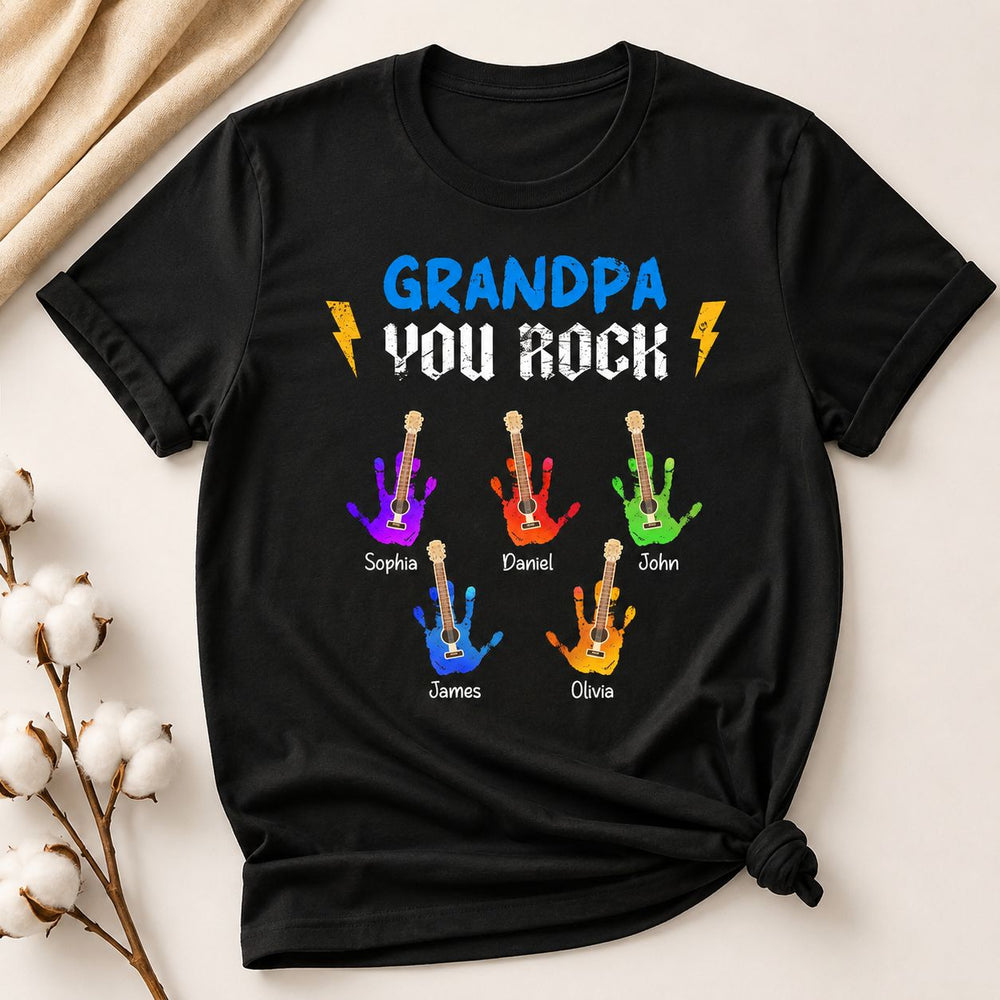 Grandpa You Rock - Personalized Shirt - Gift For Grandpa