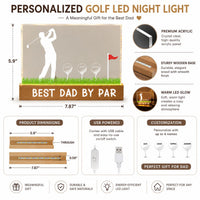 Best Dad By Par Custom Name Golf Dad - Personalized Night Light