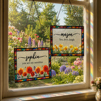 Custom Name Birth Flower Faux Pressed Flower - Personalized Window Hanging Suncatcher | Beautiful Floral Decor Gift For Her