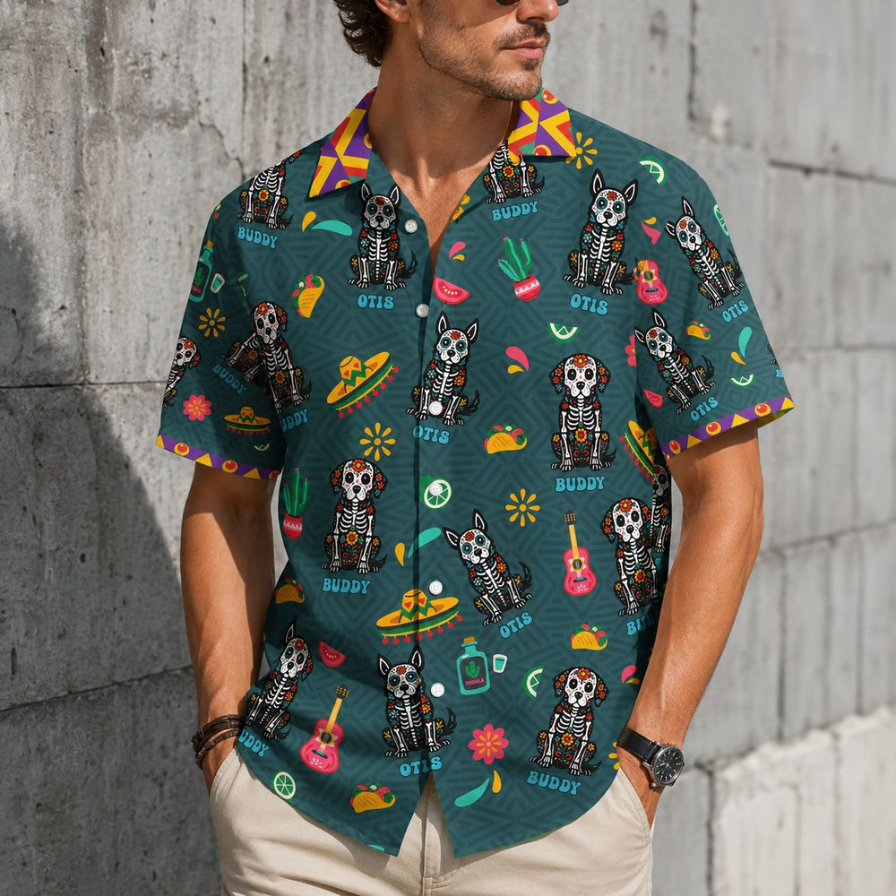 Day Of The Dead Dog Cat - Personalized Hawaiian Shirt