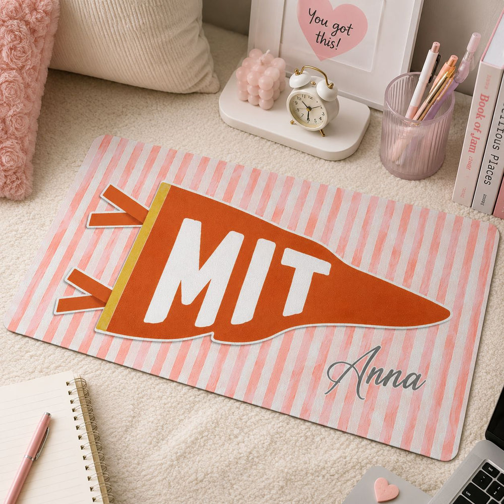 Custom School Pennant Flag - Personalized Desk Mat | Personalized College Spirit Gaming Mouse Pad