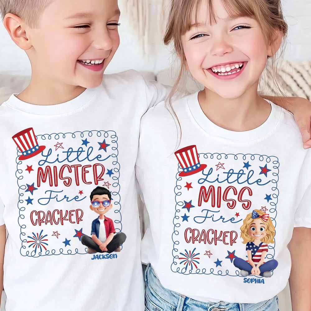 4th Of July Kids Toddler Firecracker - Personalized Shirt
