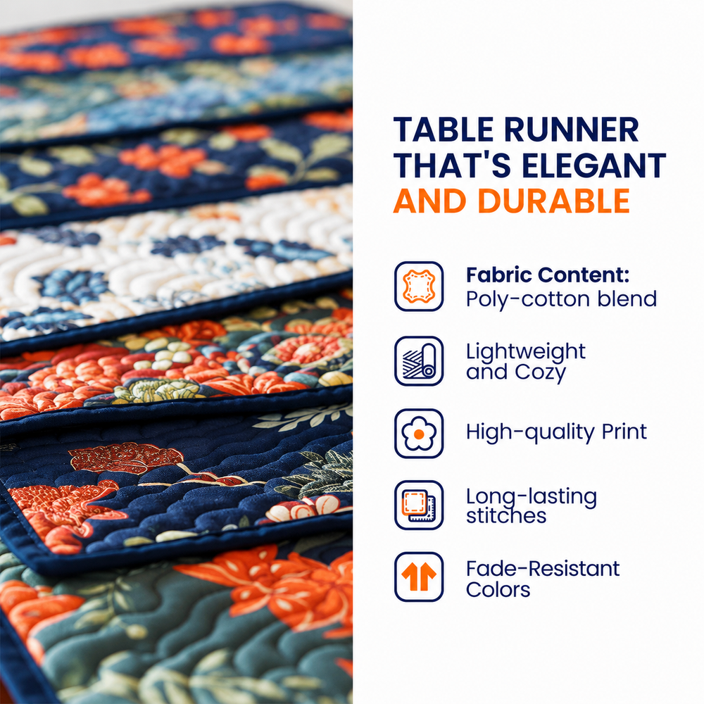 Handmade Patriotic 3D Quilted Table Runner LD08