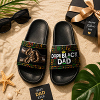 Dope Black Dad, Dope Dad Father's Day Gifts - Fist Bumps - Personalized Sandals | Cool Dad Gift