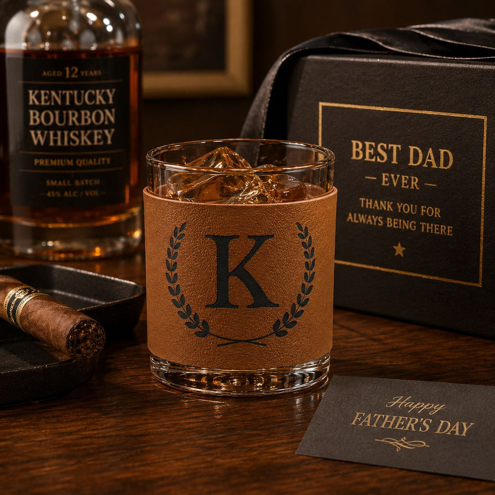 Vintage Monogram Custom Name - Personalized Whiskey Glass