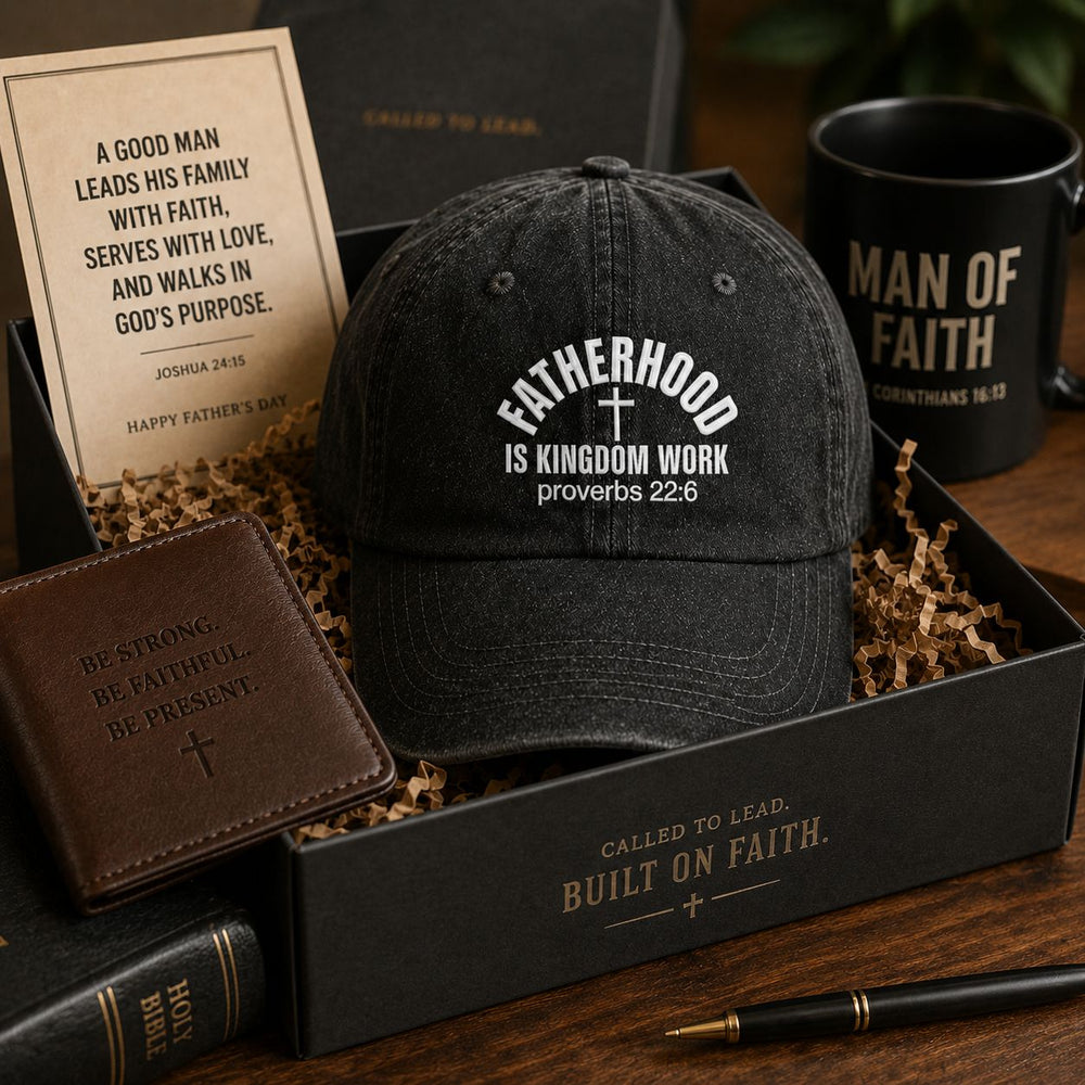 Father's Day Gifts, Fatherhood Is Kingdom Work - Personalized Cap | Inspirational Christian Dad Gift