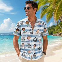Best Dad Ever Striped Pattern Father's Day Gift For Dad, Husband - Personalized Hawaiian Shirt | Funny Summer Gift For Cool Dad