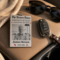 My Guardian Angel Rides Shotgun - The Heaven Times - Personalized Car Visor Clip | Memorial Driving Keepsake Gift For Loved Ones