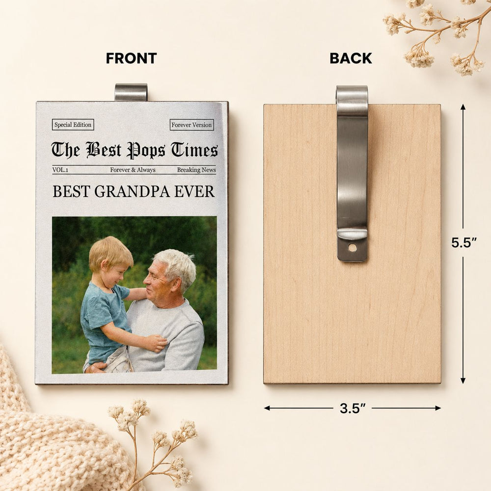Drive Safe Papa We Love You - The Grandpa Times - Personalized Car Visor Clip | Heartfelt Gift From Grandkids For Grandpa