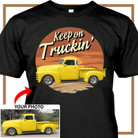 Personalized Classic Truck T-Shirt, Custom Photo Chevy Truck Shirt, Funny Gift for Classic Truck Lovers, Truck Driver Gift for Him - PSTG2DTS000033