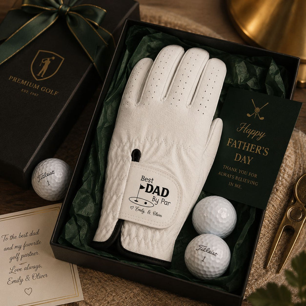 Best Dad By Par Golf Dad - Personalized Golf Glove