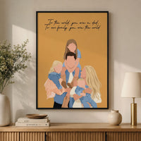 Father's Day Gift Custom Dad Portrait For Father, New Dad - Faceless Art - Personalized Poster | Custom Dad Wall Art