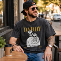 Daddy Est Custom Photo Sketch Line Art Father's Day Gift For Dad, Husband - Personalized Shirt | Custom Dad Shirt