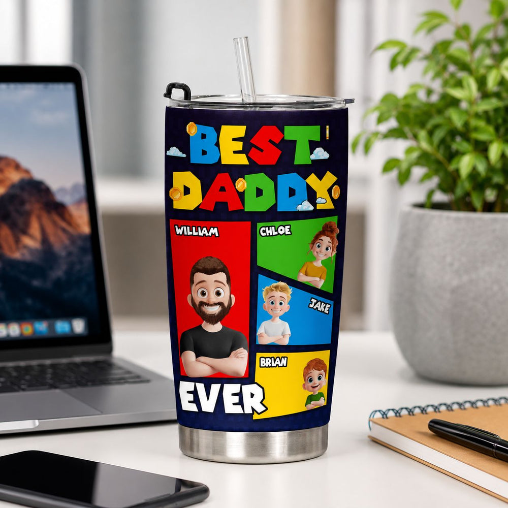 Best Dad Ever Arcade Theme - Personalized Tumbler