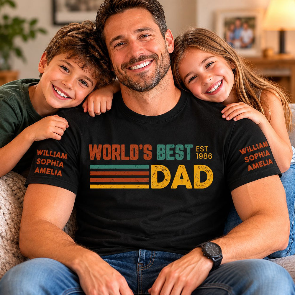 World's Best Dad Up To 10 Names - Personalized Shirt
