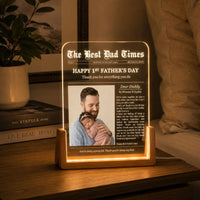 Father's Day Gifts, First Father's Day Custom Photo Gift For Dad, Husband - Personalized Night Light | Heartfelt Keepsake For New Dad