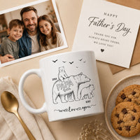 Papa Bear Sketch Art Father’s Day Gift For Dad, Husband, Grandpa - Personalized Mug | Cozy Gift