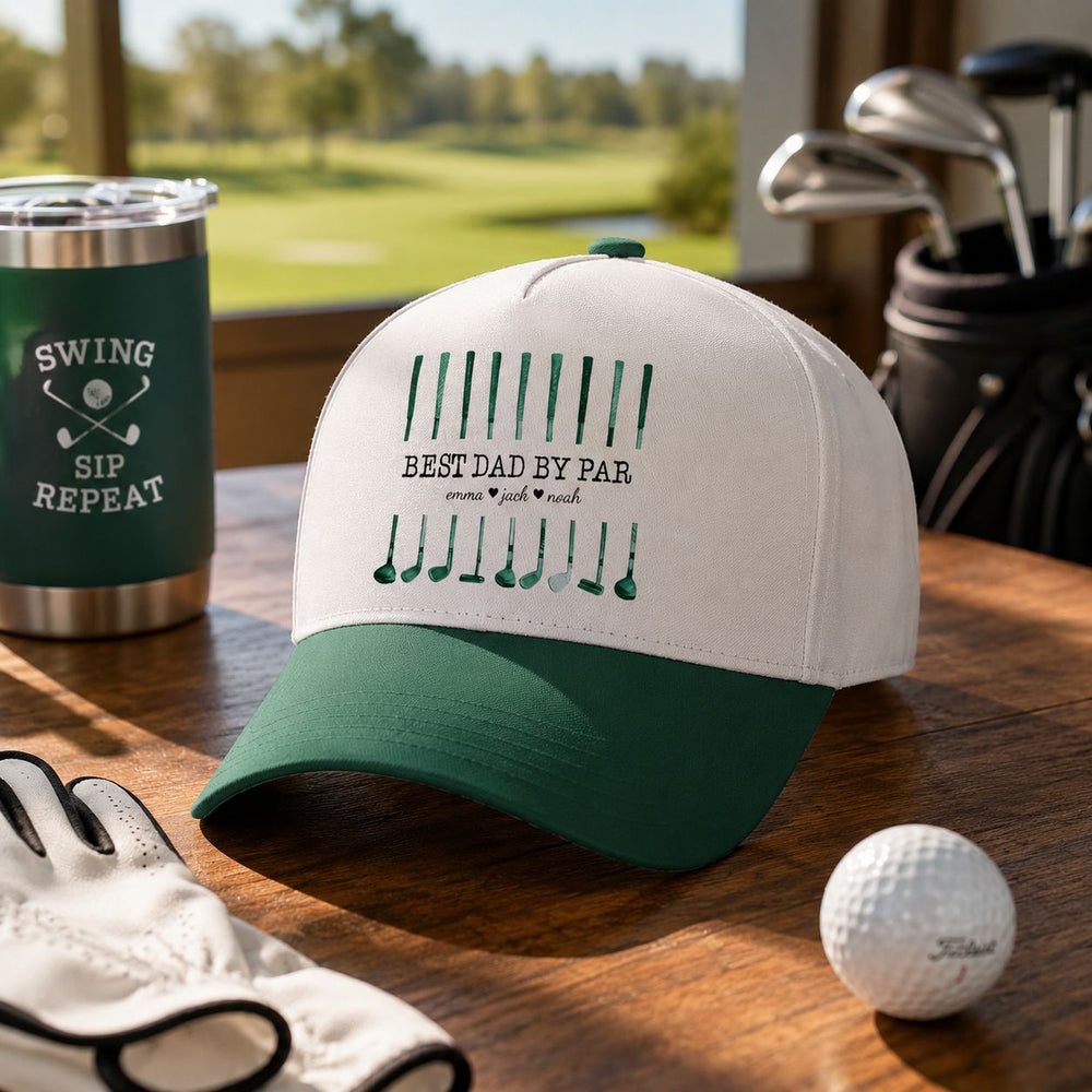 Best Dad By Par Custom Name Golf Dad - Personalized Classic Cap