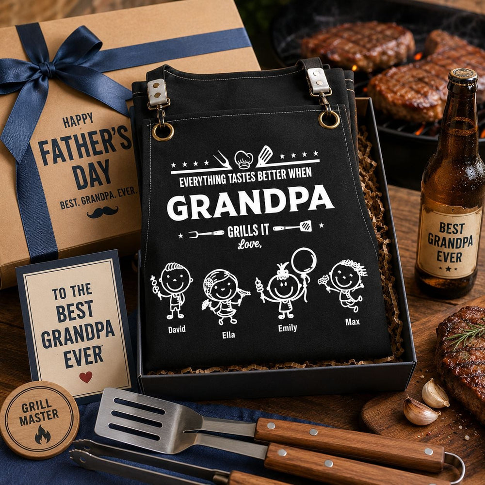 Everything Tastes Better When Grandpa, Dad Grills It - Personalized Apron