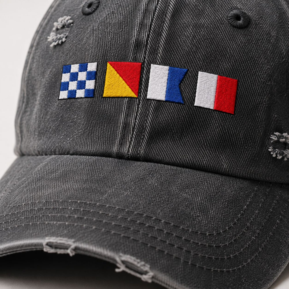 Custom Name In Nautical Flags - Personalized Cap | Coastal Style Gift