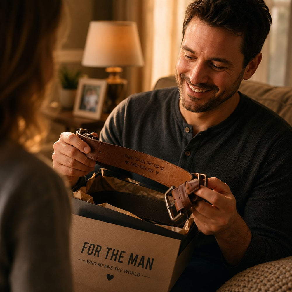 Thanks For All The Amazing Orgasms Gift - Personalized Cowhide Belt