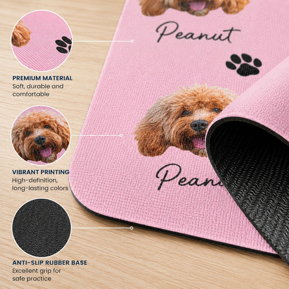 Custom Pet's Faces - Personalized Yoga Mat | Unique Gift For Pet Lovers & Yoga Fans