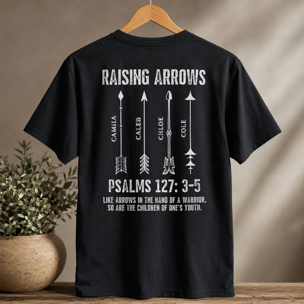 Raising Arrows Christian Dad Kids' Names - Personalized Shirt