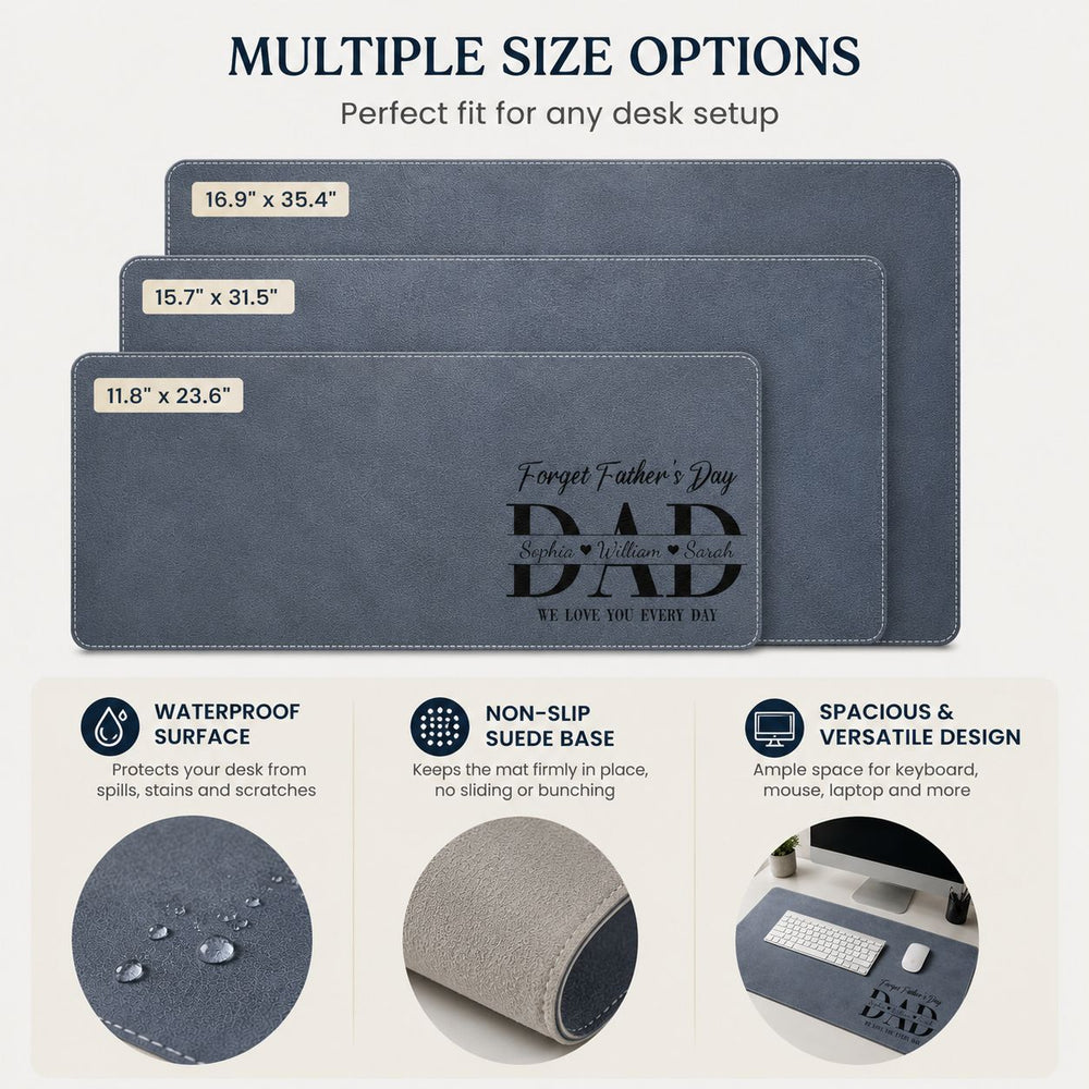 Father's Day Gifts, Dad Forget Father's Day We Love You Every Day - Desk Mat | Meaningful Dad Gift