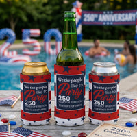 We The People Like To Party - Personalized Can Cooler | Funny Patriotic Gift