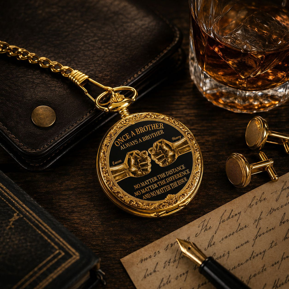 Once A Brother, Always A Brother, No Matter The Distance - Personalized Pocket Watch | Meaningful Brother Gift