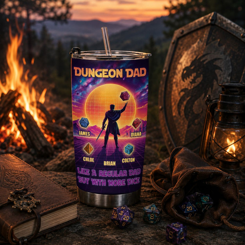 Dungeon Dad Like A Regular Dad With More Dice - Personalized Tumbler